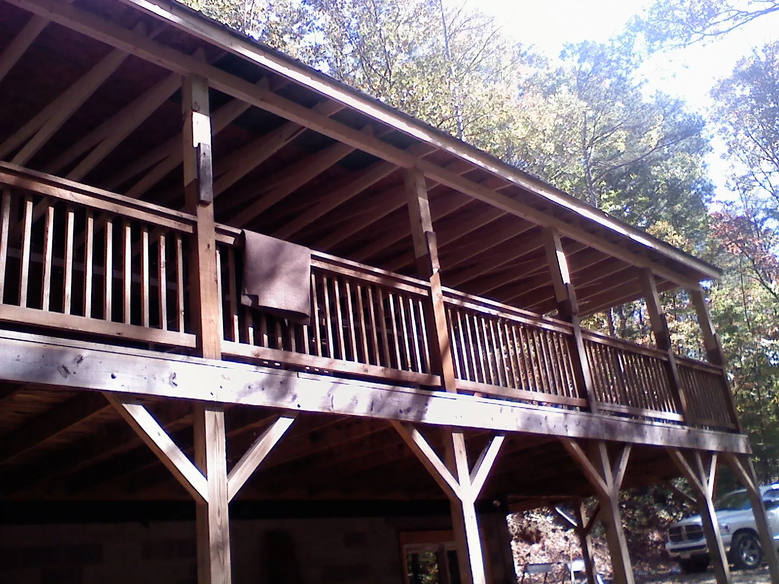 Timber framing under a new elevated porch and deck — Roof Leak Repair in Lorain by Roofing Brothers
